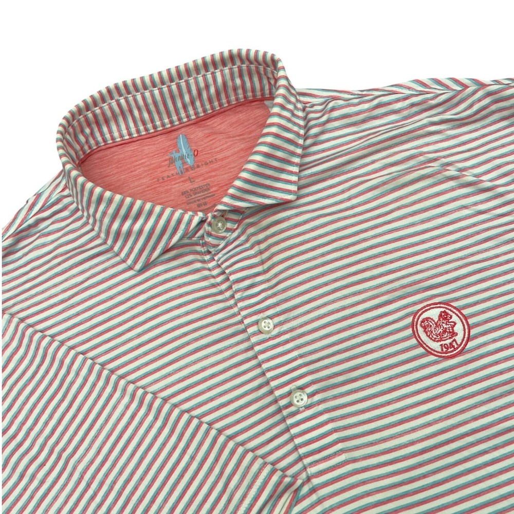 johnnie-O Featherweight Warwick Polo Shirt Mens L Sun Kissed Striped JMP07330